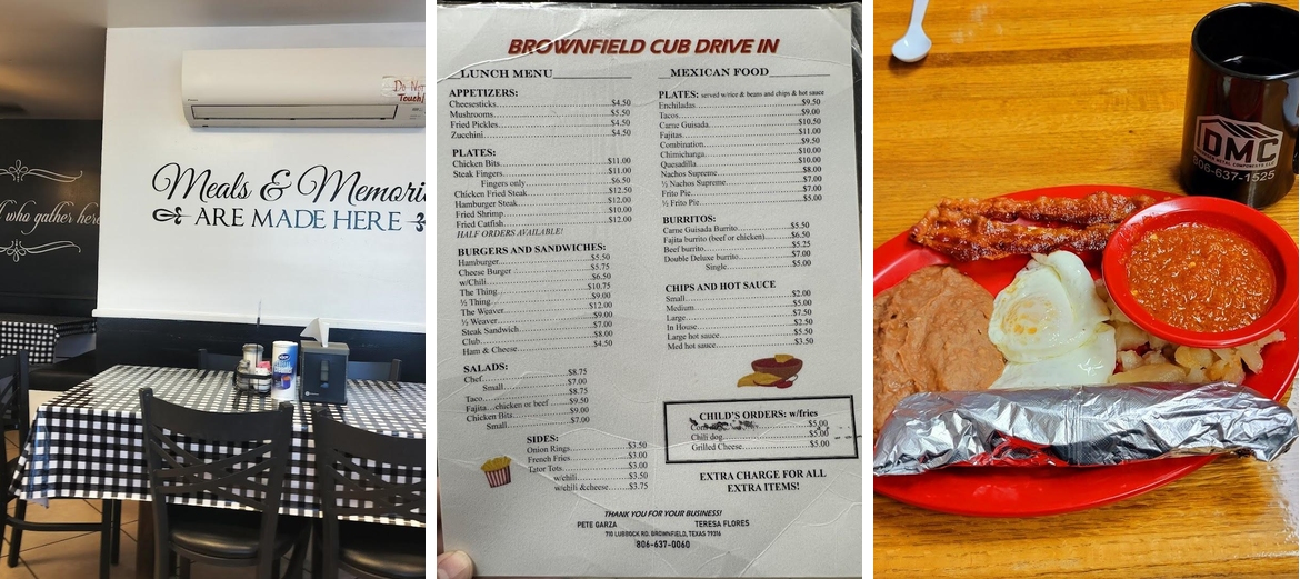 Cub Drive In Menu